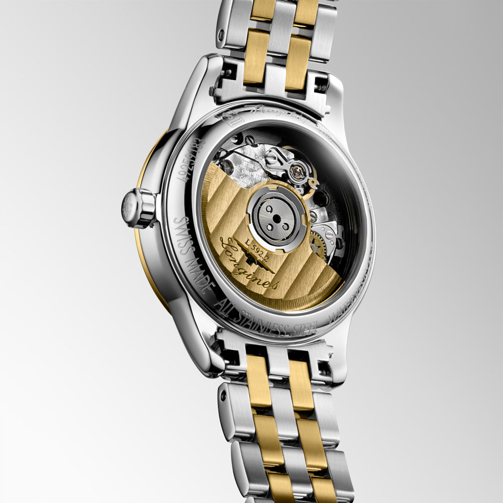Longines Flagship 26mm White Dial Yellow PVD Steel Diamond Automatic Ladies Watch L4.274.3.27.7