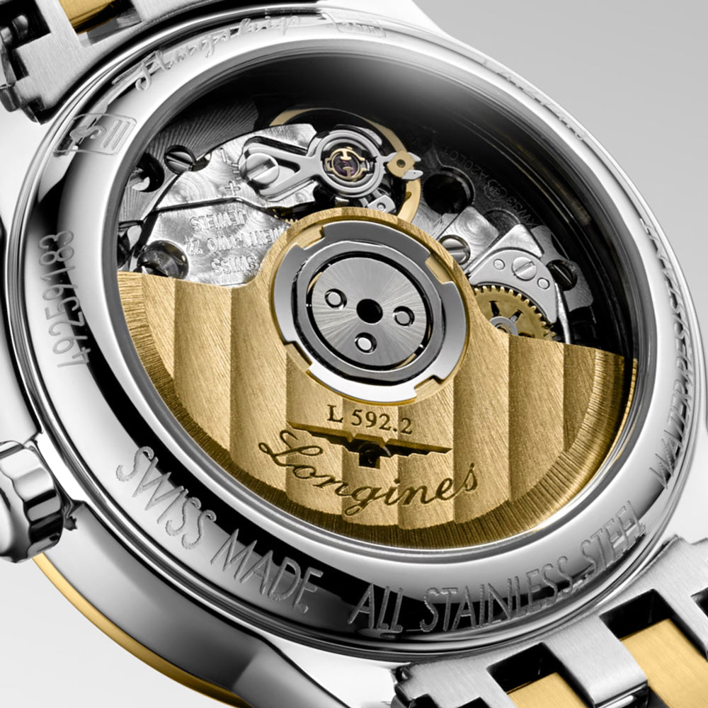 Longines Flagship 26mm White Dial Yellow PVD Steel Diamond Automatic Ladies Watch L4.274.3.27.7