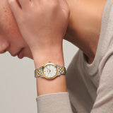 Longines Flagship 26mm White Dial Yellow PVD Steel Diamond Automatic Ladies Watch L4.274.3.27.7