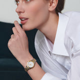 Longines Flagship 26mm White Dial Yellow PVD Steel Diamond Automatic Ladies Watch L4.274.3.27.7