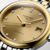 Longines Flagship 26mm Gilt Dial Yellow PVD Steel Diamond Automatic Ladies Watch L4.274.3.37.7
