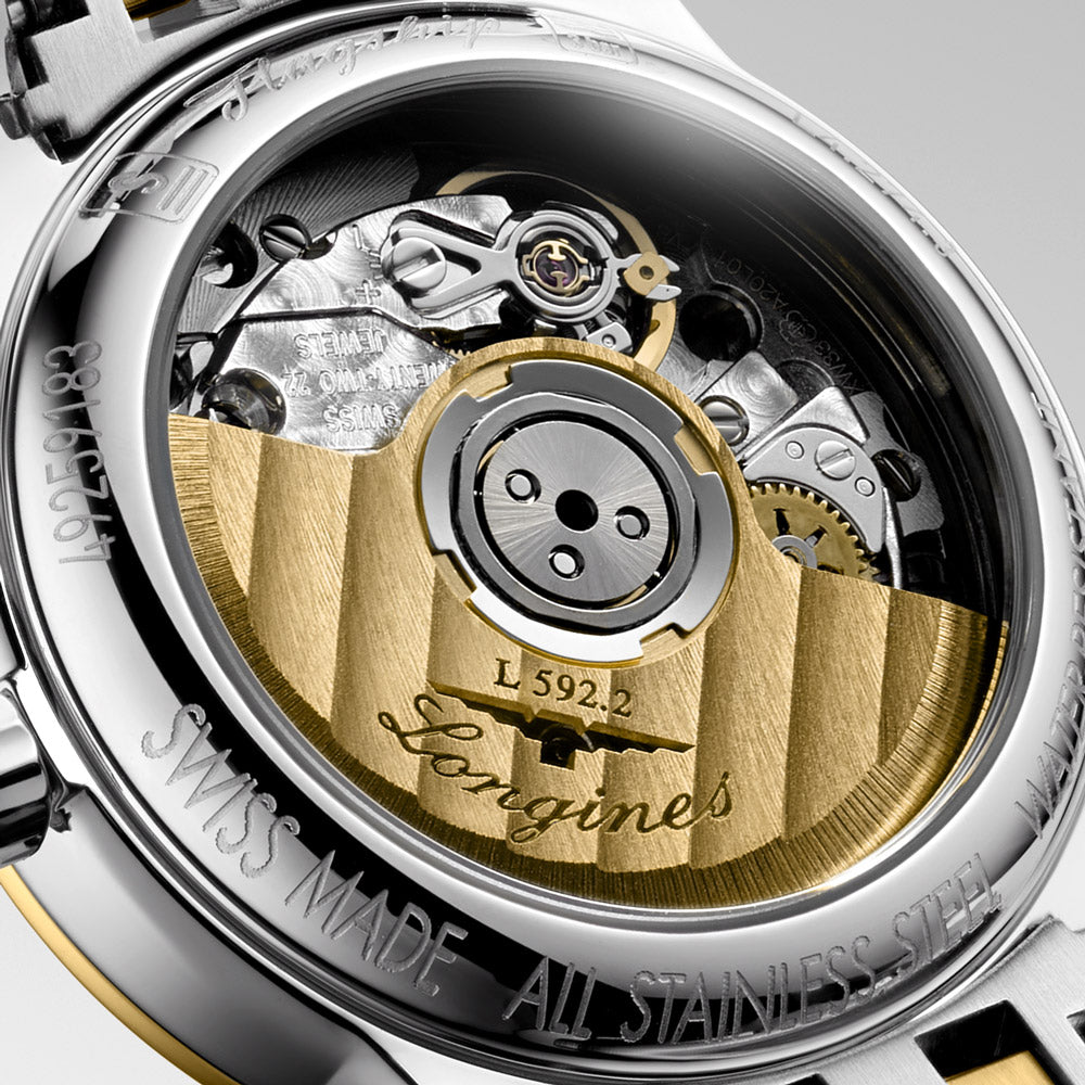 Longines Flagship 26mm Gilt Dial Yellow PVD Steel Diamond Automatic Ladies Watch L4.274.3.37.7