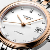 Longines Flagship 26mm White Dial Rose PVD Steel Diamond Automatic Ladies Watch L4.274.3.99.7