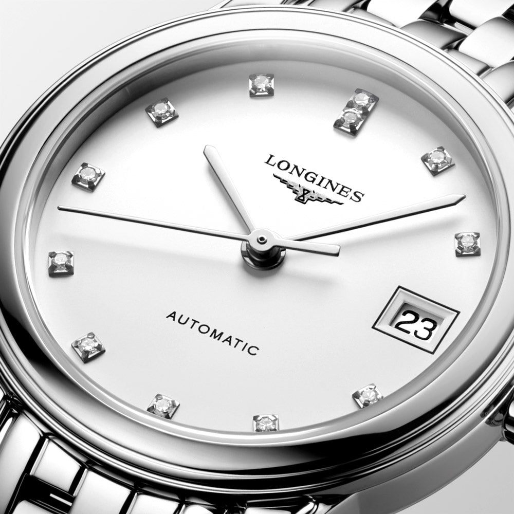 Longines Flagship 26mm White Dial Diamond Automatic Ladies Watch L4.274.4.27.6