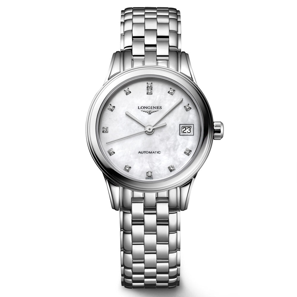 Longines Flagship 26mm MOP Diamond Dot Dial Automatic Ladies Watch L4.274.4.87.6