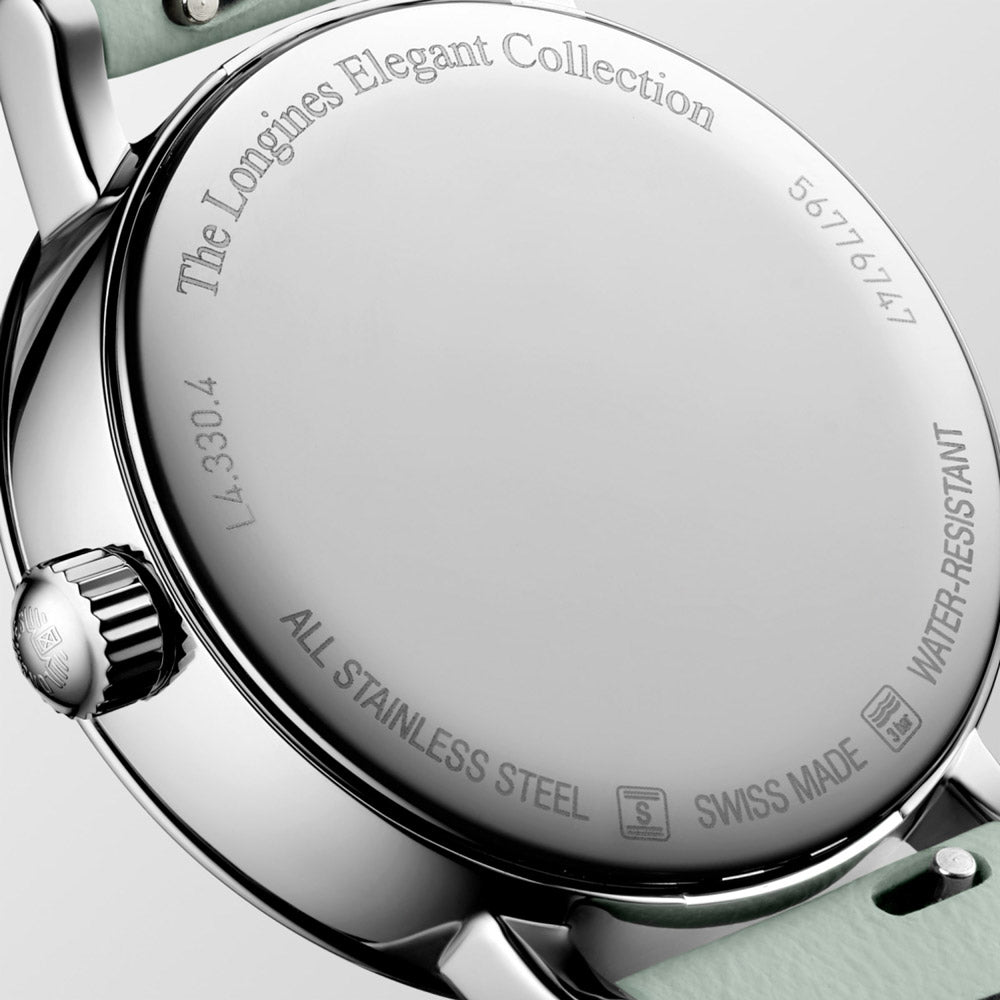 Longines Elegant Collection 30mm White Dial Moon Phase Quartz Ladies Watch L4.330.4.11.0