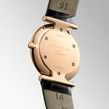 Longines La Grande Classique 29mm Black Dial Red PVD Steel Diamond Ladies Quartz Watch L4.512.1.57.7