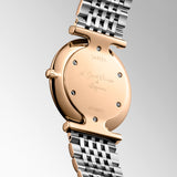 Longines La Grande Classique 29mm MOP Diamond Dot Dial Red PVD Steel Ladies Quartz Watch L4.512.1.97.7
