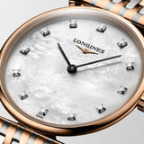 Longines La Grande Classique 29mm MOP Diamond Dot Dial Red PVD Steel Ladies Quartz Watch L4.512.1.97.7