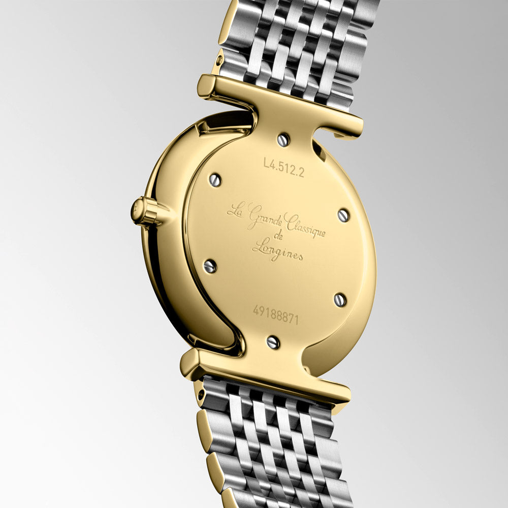 Longines La Grande Classique 29mm MOP Diamond Dot Dial Yellow PVD Steel Quartz Ladies Watch L4.512.2.87.7