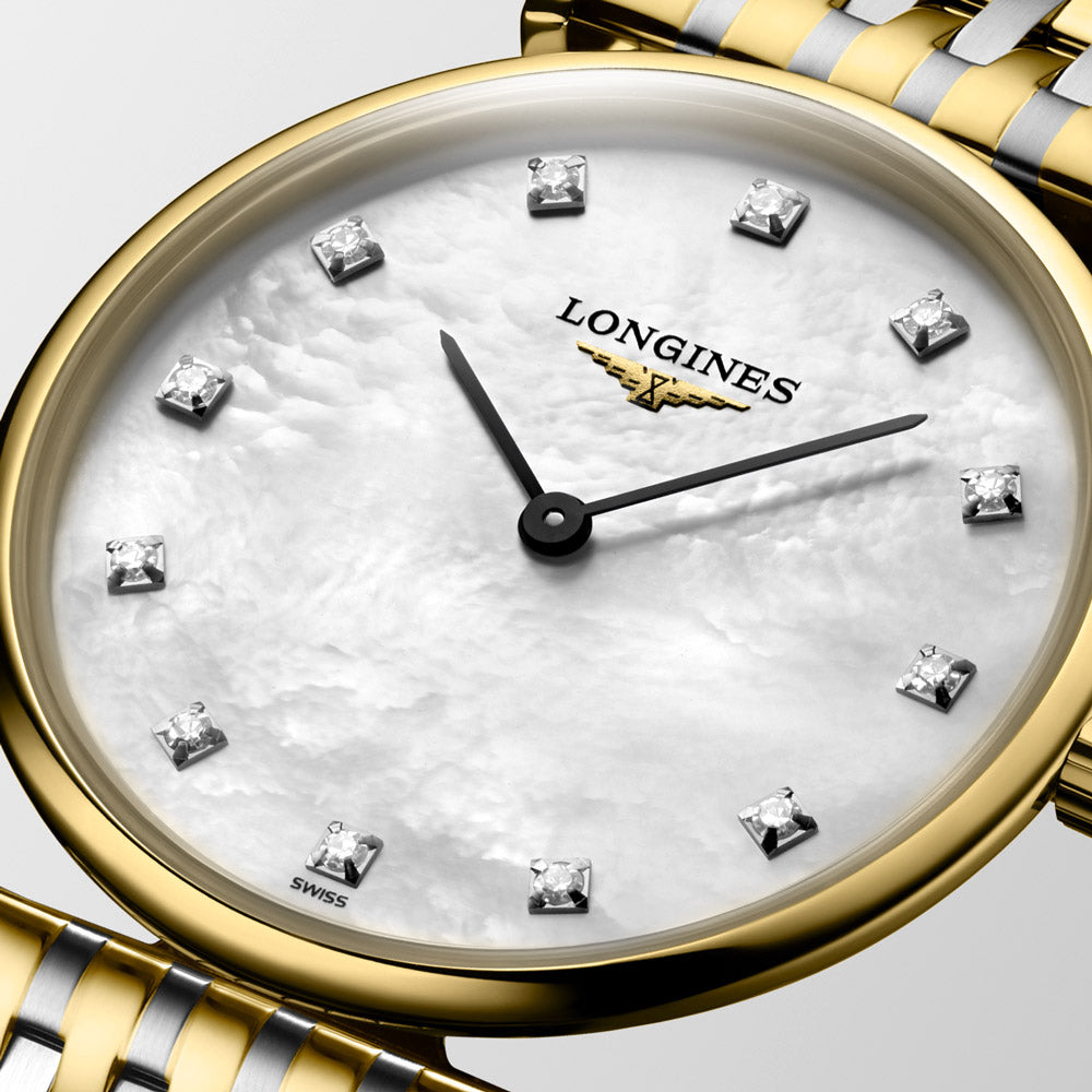 Longines La Grande Classique 29mm MOP Diamond Dot Dial Yellow PVD Steel Quartz Ladies Watch L4.512.2.87.7