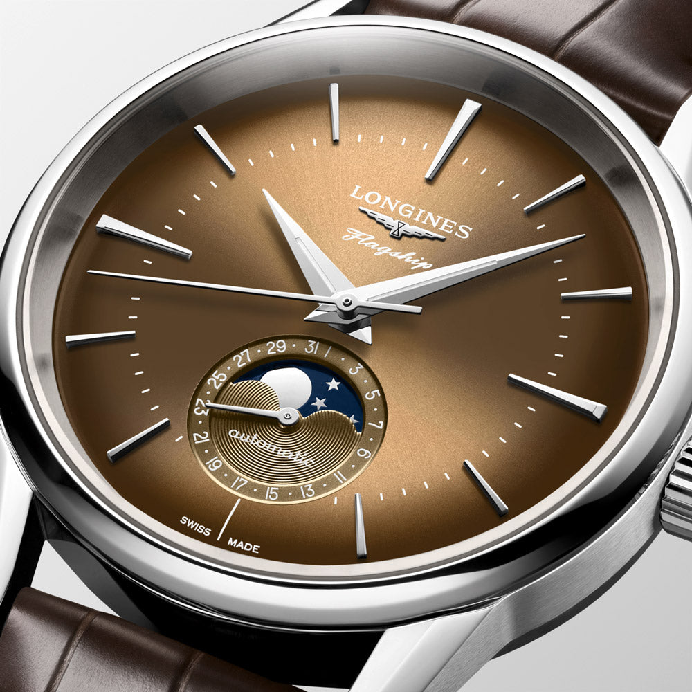 Longines Flagship Heritage Moonphase 38.5mm Beige Dial Automatic Watch L48154622