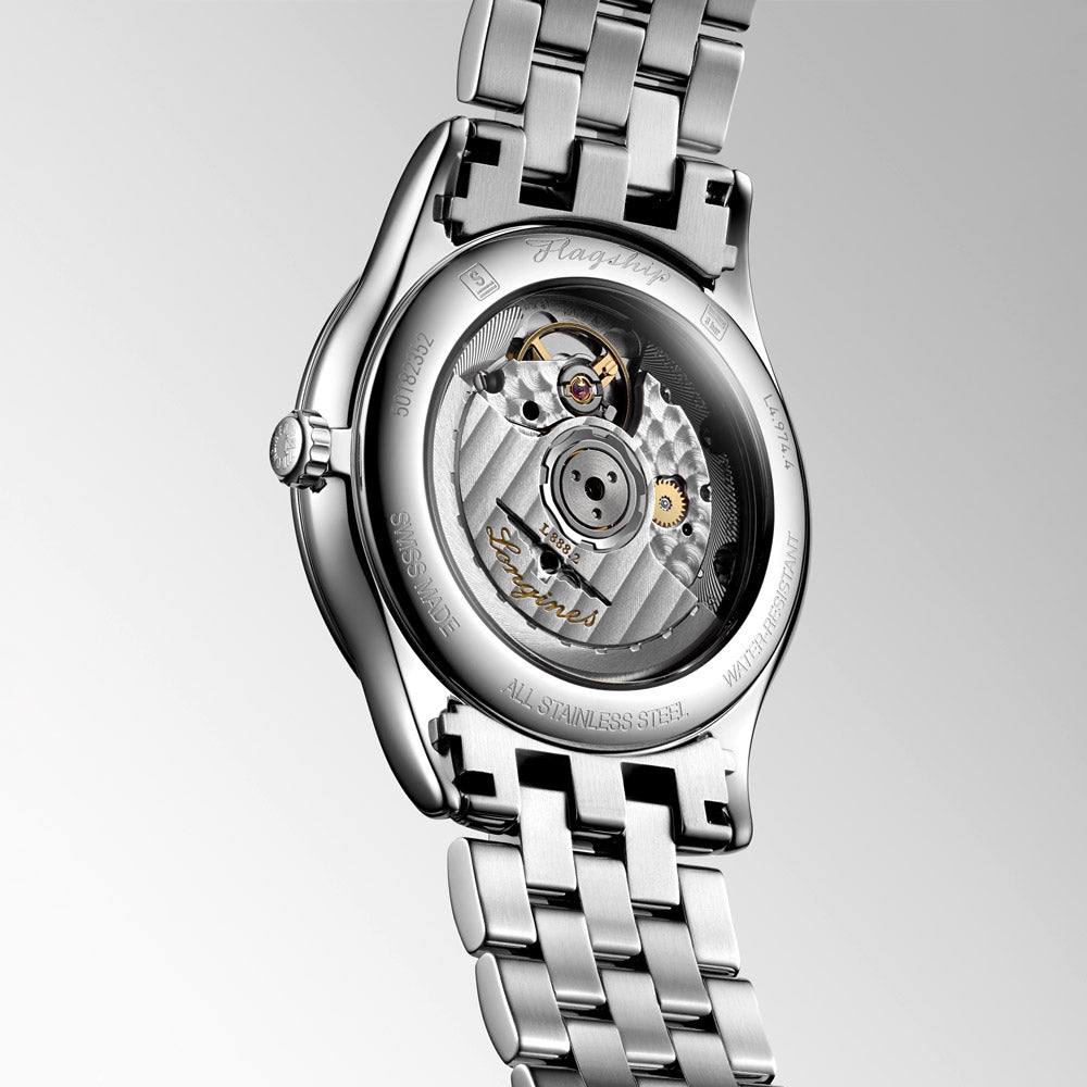 Longines Flagship 38.5mm White Dial Automatic Ladies Watch L4.974.4.12.6