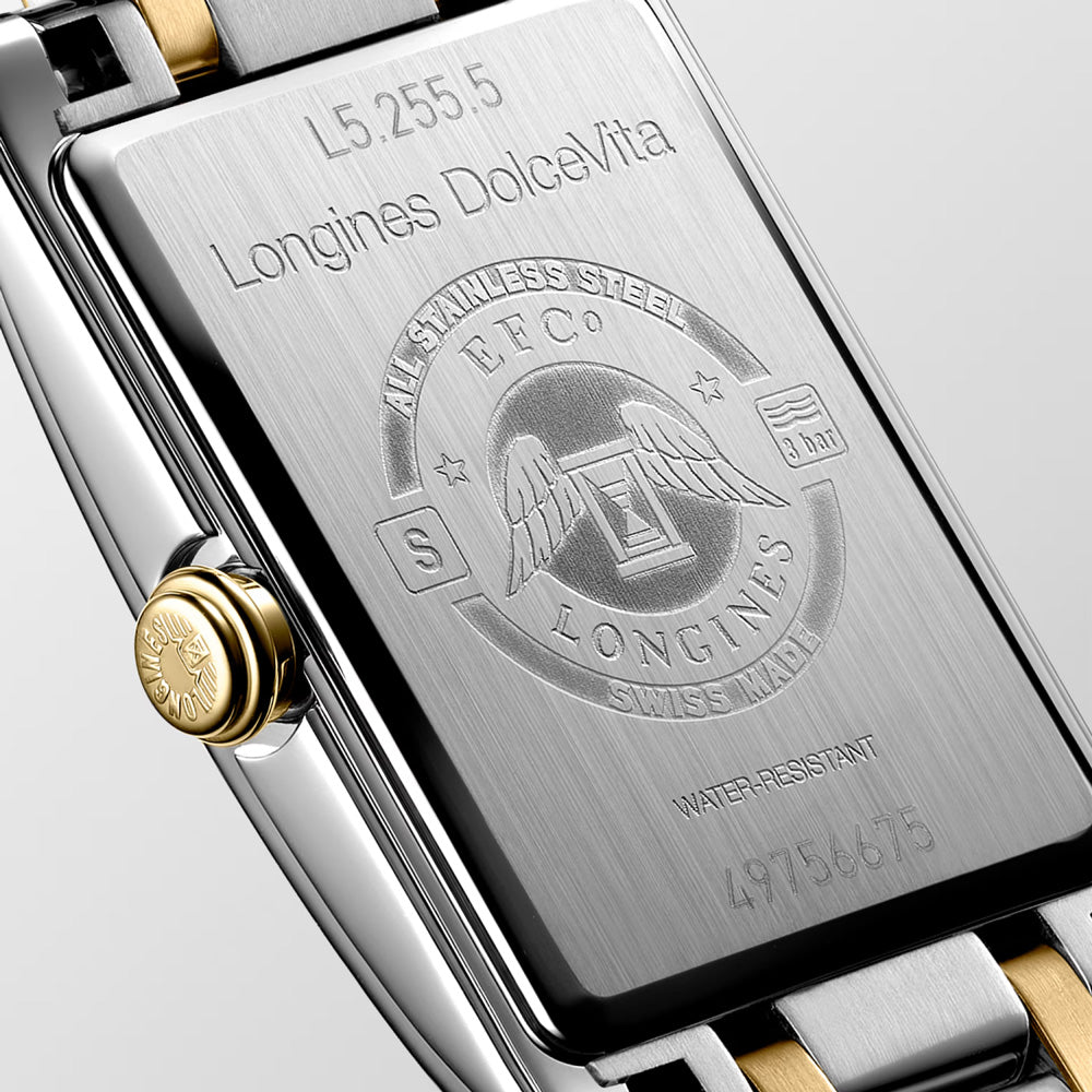 Longines DolceVita Silver Dial 18ct Gold & Steel Ladies Quartz Watch L5.255.5.70.7