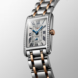 Longines DolceVita Silver Dial 18ct Rose Gold Capped Steel Diamond Ladies Quartz Watch L5.255.5.79.7