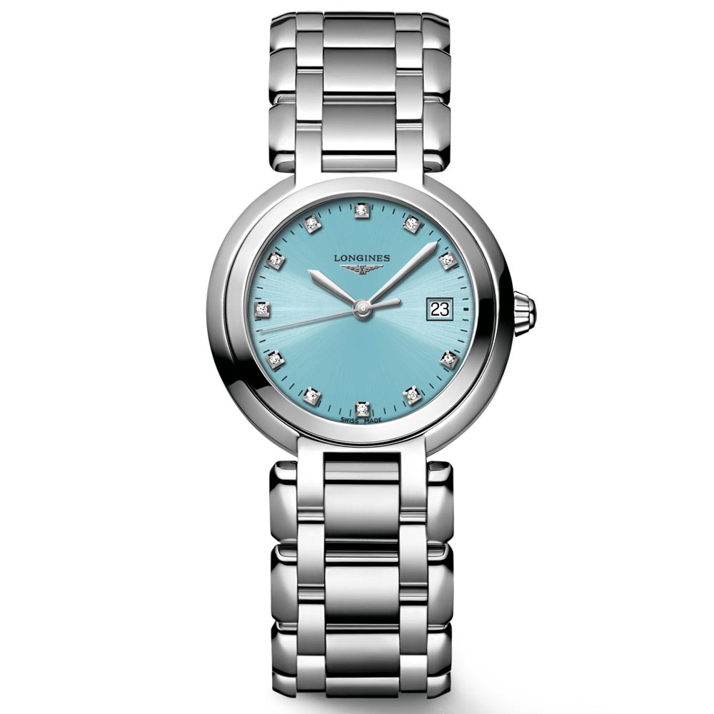 Longines PrimaLuna 30mm Blue Dial Diamond Ladies Quartz Watch L8.122.4.90.6