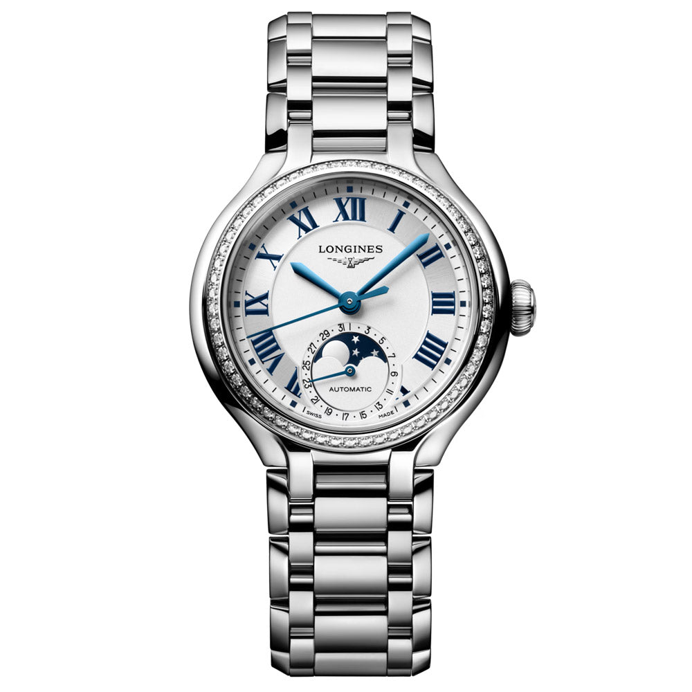 Longines PrimaLuna 34mm Opaline Ivory Dial Moonphase Ladies Automatic Watch L8.126.0.71.6