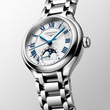 Longines PrimaLuna 34mm Silver Dial Moonphase Ladies Automatic Watch L8.126.4.71.6