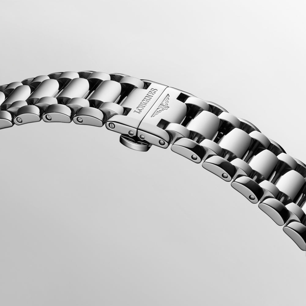 Longines PrimaLuna 34mm MOP Diamond Dot Dial Moonphase Ladies Automatic Watch L8.126.4.87.6