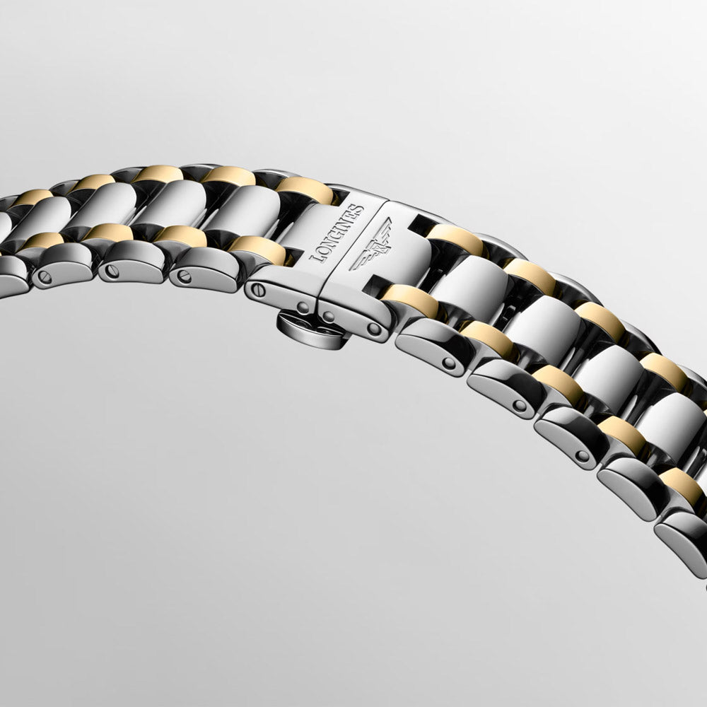 Longines PrimaLuna 34mm Silver Dial Moonphase 18ct gold and steel Ladies Automatic Watch L8.126.5.79.7