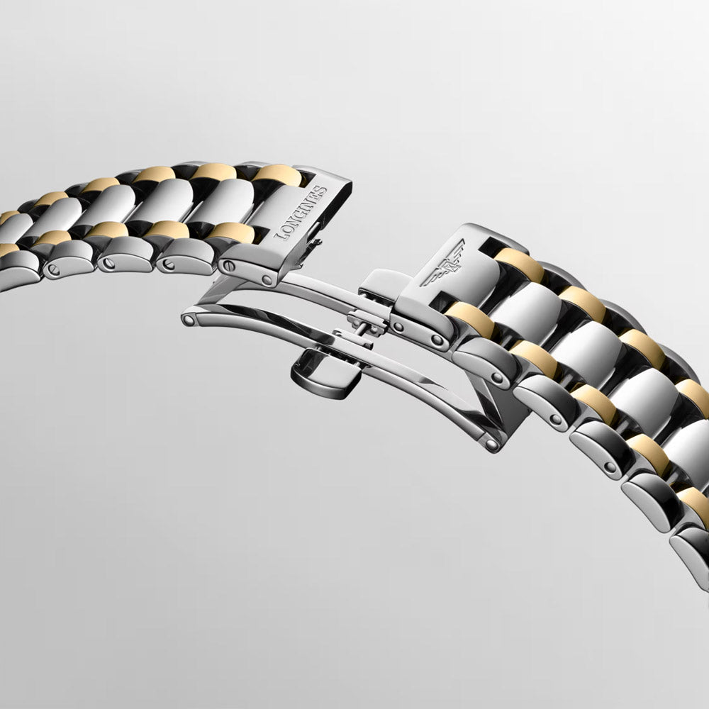 Longines PrimaLuna 34mm Silver Dial Moonphase 18ct gold and steel Ladies Automatic Watch L8.126.5.79.7