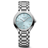 Longines PrimaLuna 30mm Sky Blue Diamond Dot Dial Ladies Quartz Watch L8.142.4.97.6