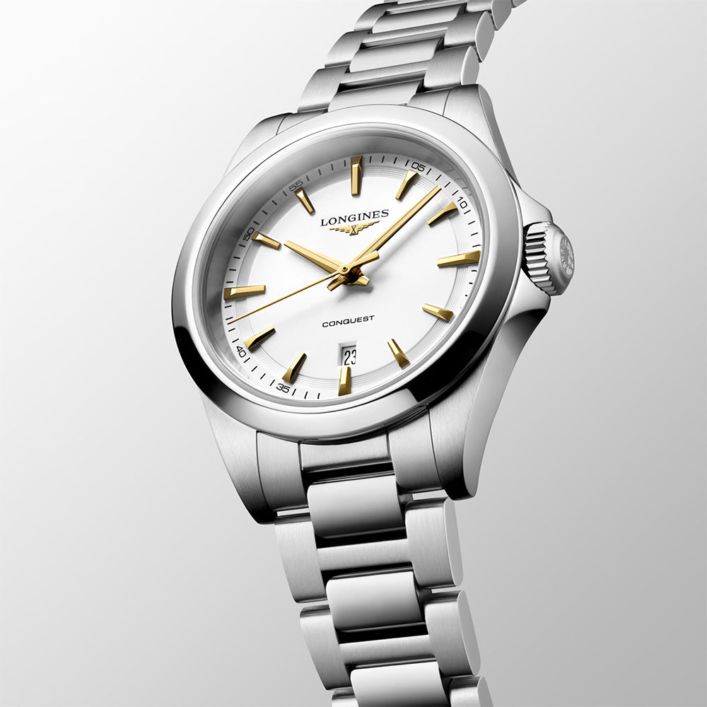 Longines Conquest 30 White Dial Ladies Quartz Watch L33504126