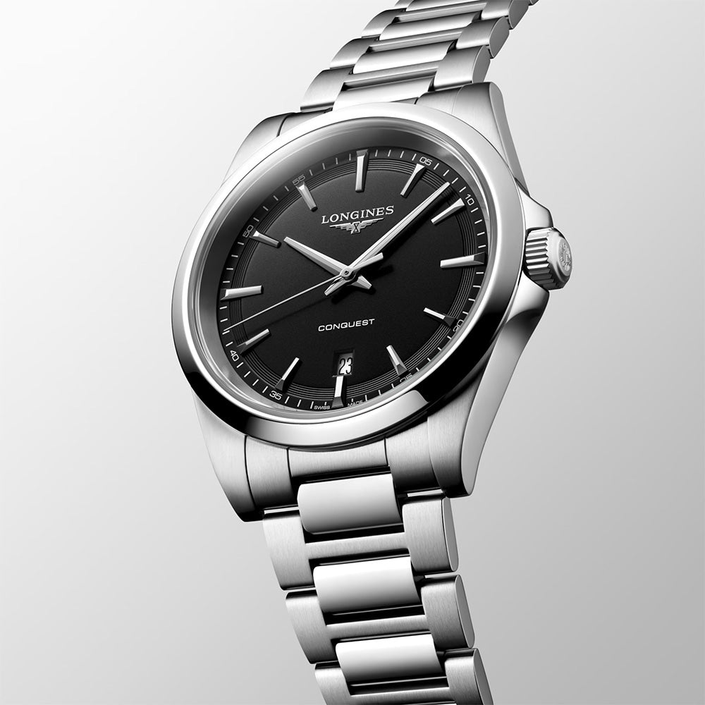 Longines Conquest 41mm Black Dial Quartz Gents Watch L3.860.4.52.6