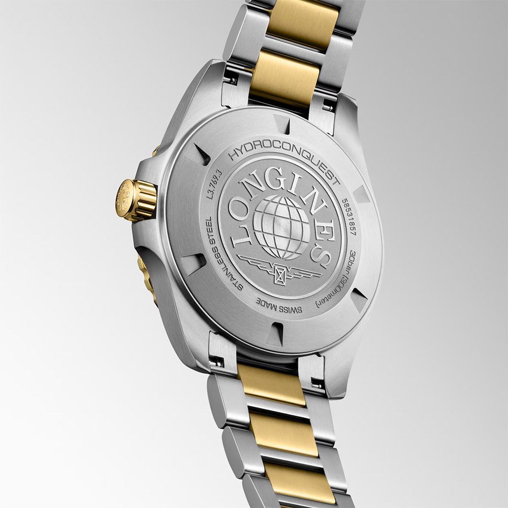 Longines HydroConquest 42mm Black Dial Steel and Yellow Gold PVD Gents Quartz Watch L37693567