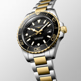 Longines HydroConquest 42mm Black Dial Steel and Yellow Gold PVD Gents Quartz Watch L37693567