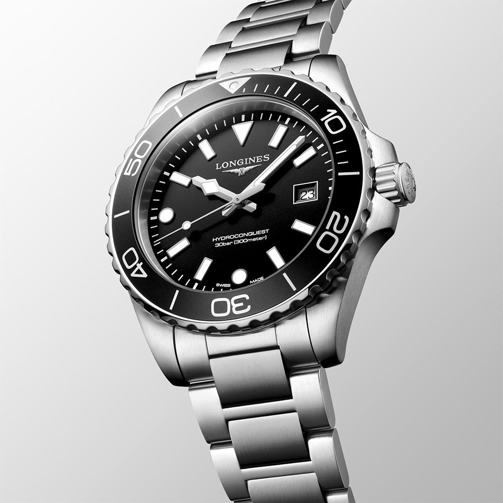 Longines HydroConquest 42mm Black Dial Gents Quartz Watch L37694566