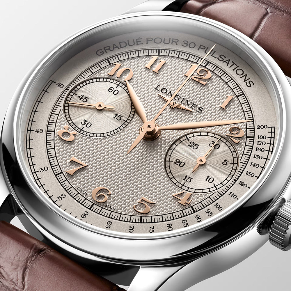 Longines Master Collection Chrono Monopusher 41mm Ivory Dial Manual Wound Gents Watch L2.960.4.78.2