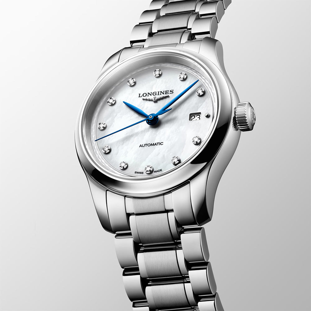 Longines Master Collection 30mm MOP Diamond Dot Dial Automatic Ladies Watch L2.449.4.87.6