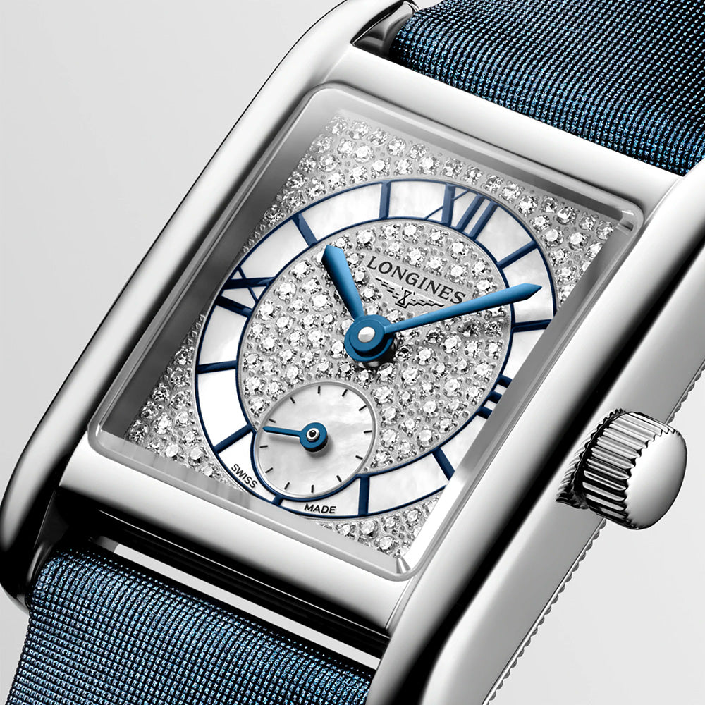 Longines Mini DolceVita Snow-set MOP Dial Diamond Ladies Quartz Watch L5.200.4.87.2