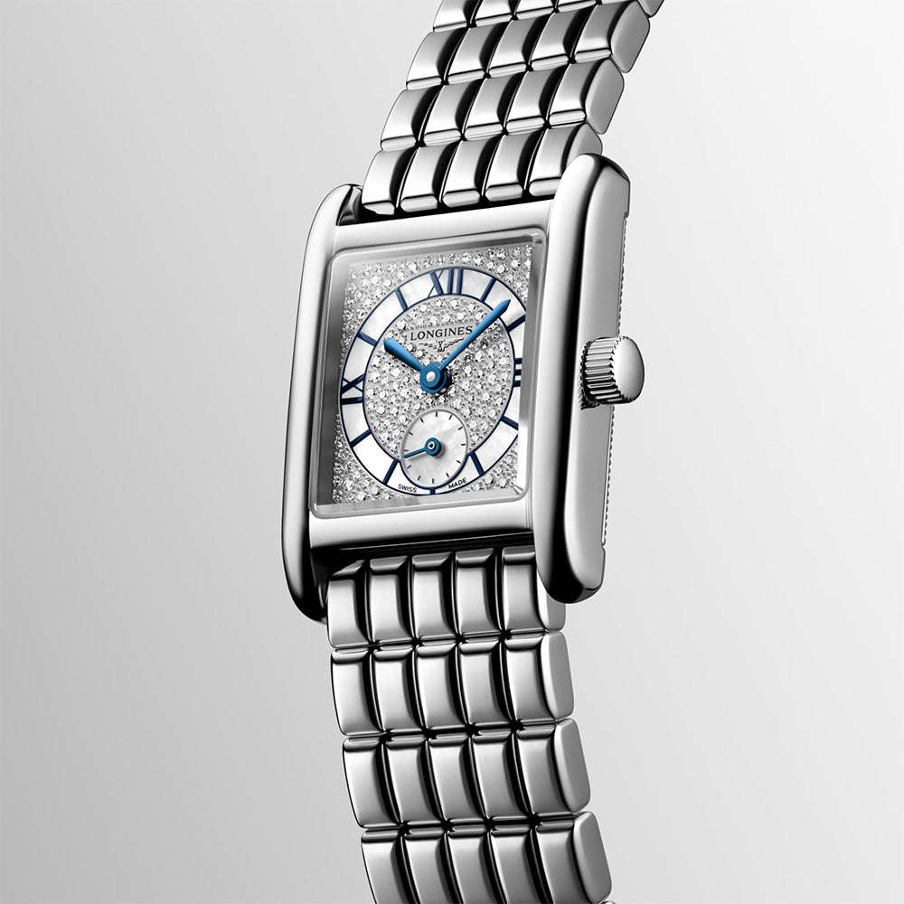 Longines Mini DolceVita Snow-set MOP Dial Diamond Ladies Quartz Watch L5.200.4.87.6