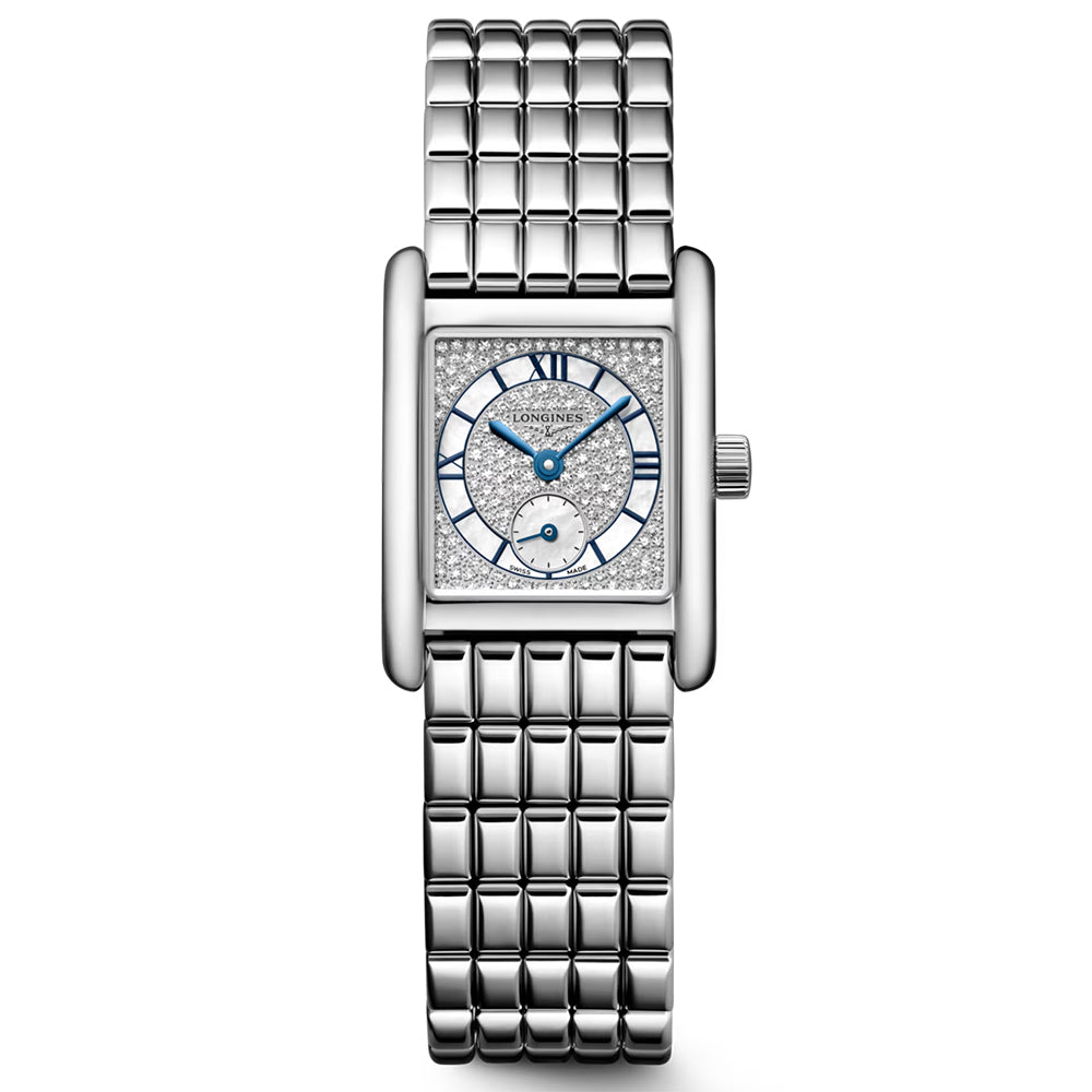 Longines Mini DolceVita Snow-set MOP Dial Diamond Ladies Quartz Watch L5.200.4.87.6