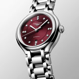 Longines PrimaLuna 30mm Bordeaux Diamond Dot Dial Ladies Automatic Watch L81234676