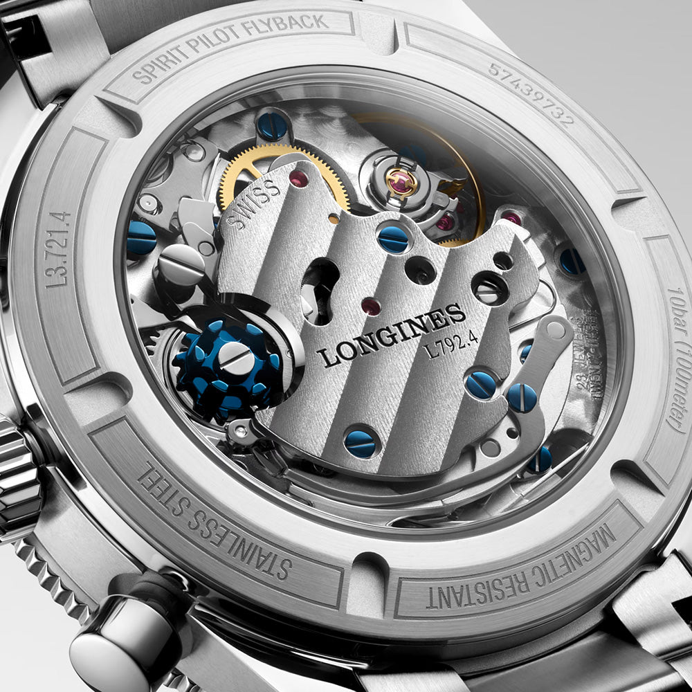 Longines Spirit Pilot Flyback 39.5mm Blue Dial Manual Wound Chronograph Gents Watch L37214936