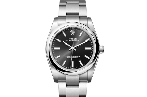 rolex m124200-0002 watch model page front facing image