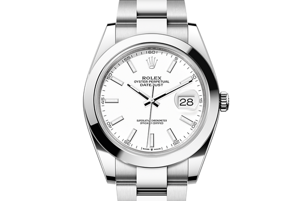 rolex m126300-0005 watch model page front facing image