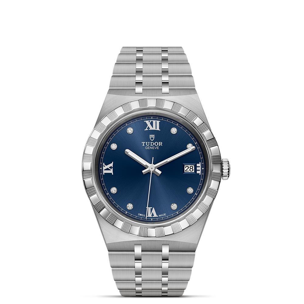 tudor royal 38mm blue dial watch