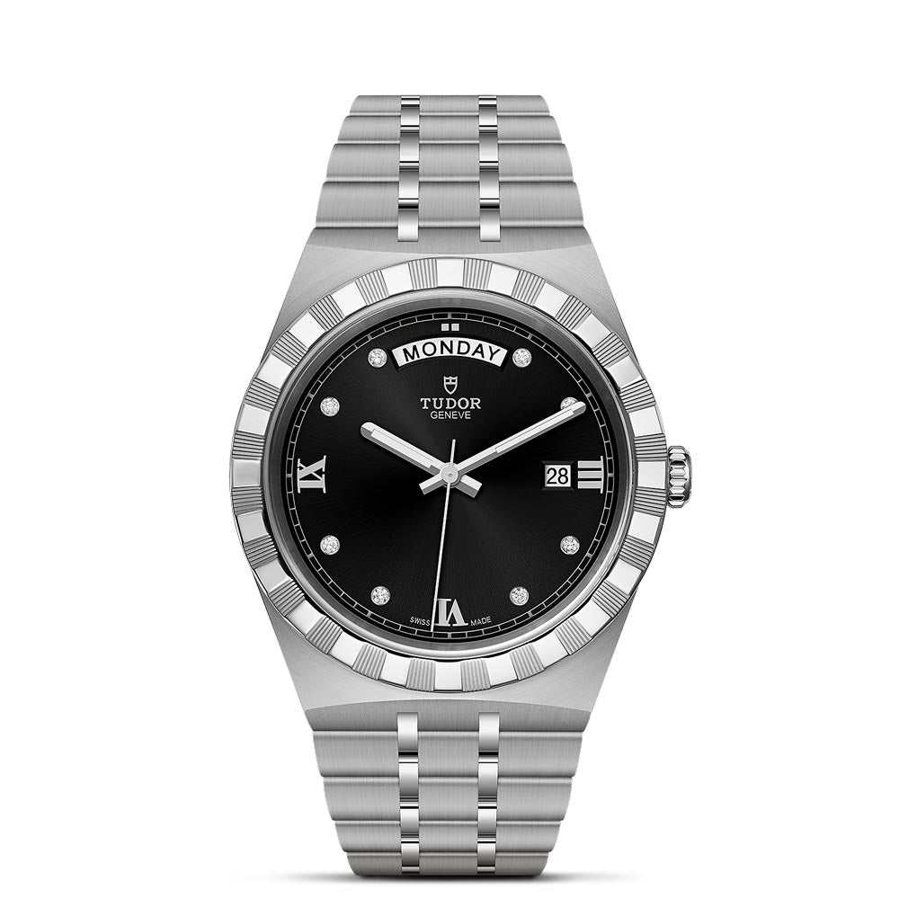 tudor royal 41mm black dial gents watch