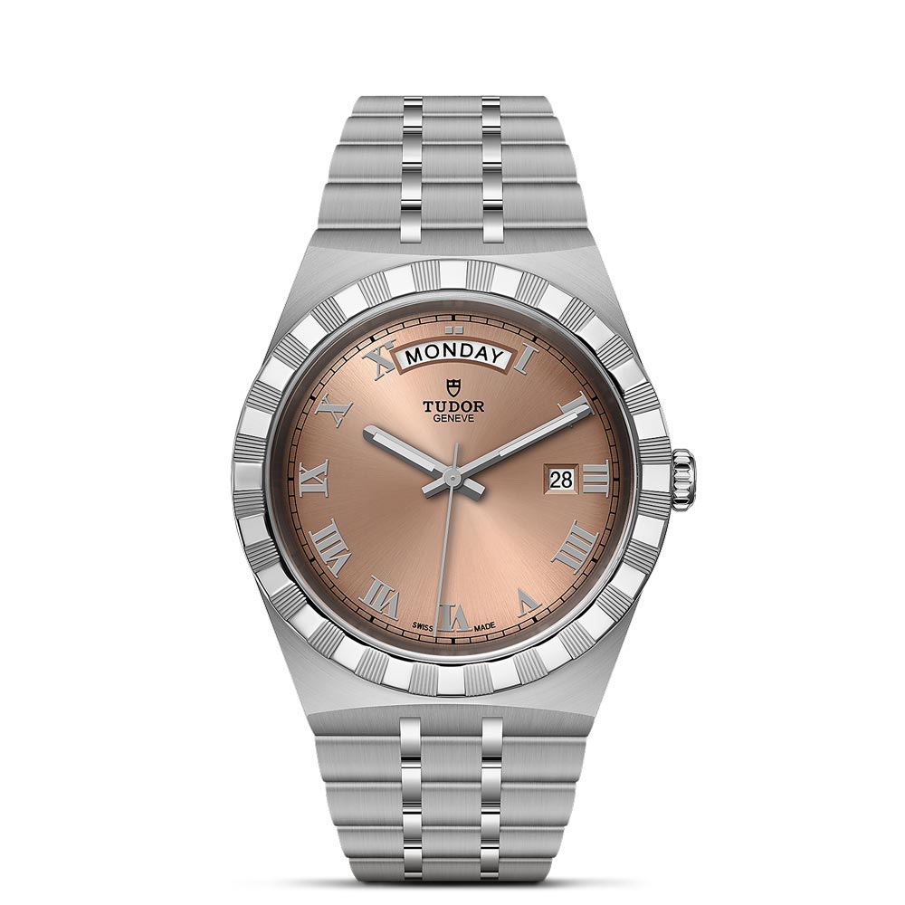 tudor royal 41mm salmon dial watch