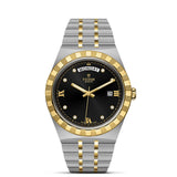 tudor royal 41mm black dial steel & gold gents watch