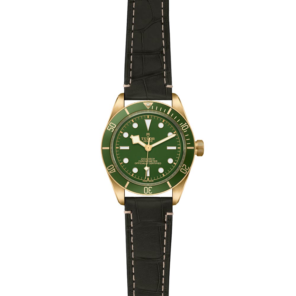 tudor black bay 58 18ct gold 39mm green dial watch