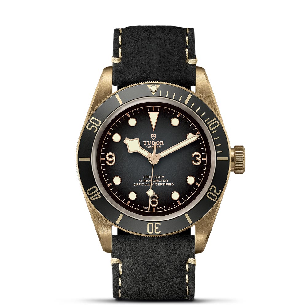 tudor black bay bronze 43mm gents watch