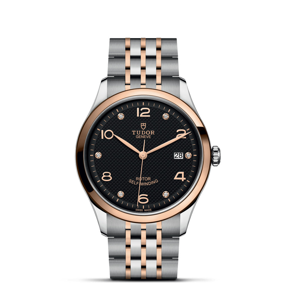 TUDOR 1926 39mm Black Diamond Set Dial Steel & Gold Watch M91551-0004