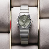 OMEGA Constellation 28mm Green Dial Diamond Ladies Quartz Watch 13110286060001