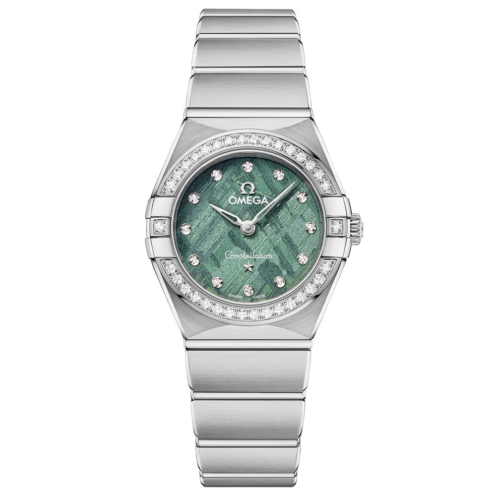 OMEGA Constellation 25mm Green Dial Diamond Ladies Quartz Watch 13115256099001