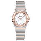 OMEGA Constellation 25mm MOP Dial 18ct Rose Gold & Steel Diamond Ladies Quartz Watch 13125256055001